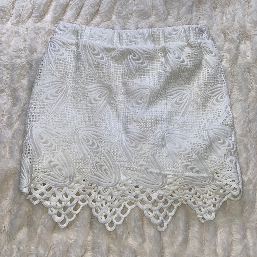 White Lace Mini Skirt